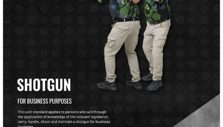 Unit standard 123514 is for persons who requires knowledge on the carry, handle, shooting and maintenance of a shotgun for business purposes.