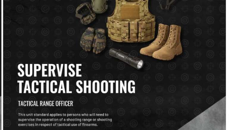 Unit standard 123517 is for persons who will need to supervise the operation of a shooting range or shooting exercises in respect of tactical use of firearms.
