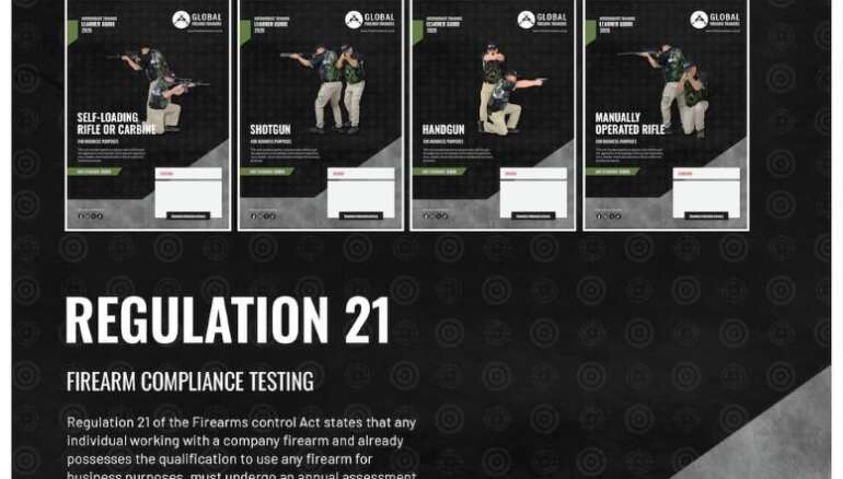 Every person who works with a Company owned firearm must attend a Regulation 21 refresher course once a year, based on the relevant business Unit Standards.